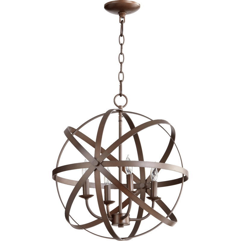 Brylan 4 - Light Dimmable Globe Chandelier, Oiled Bronze