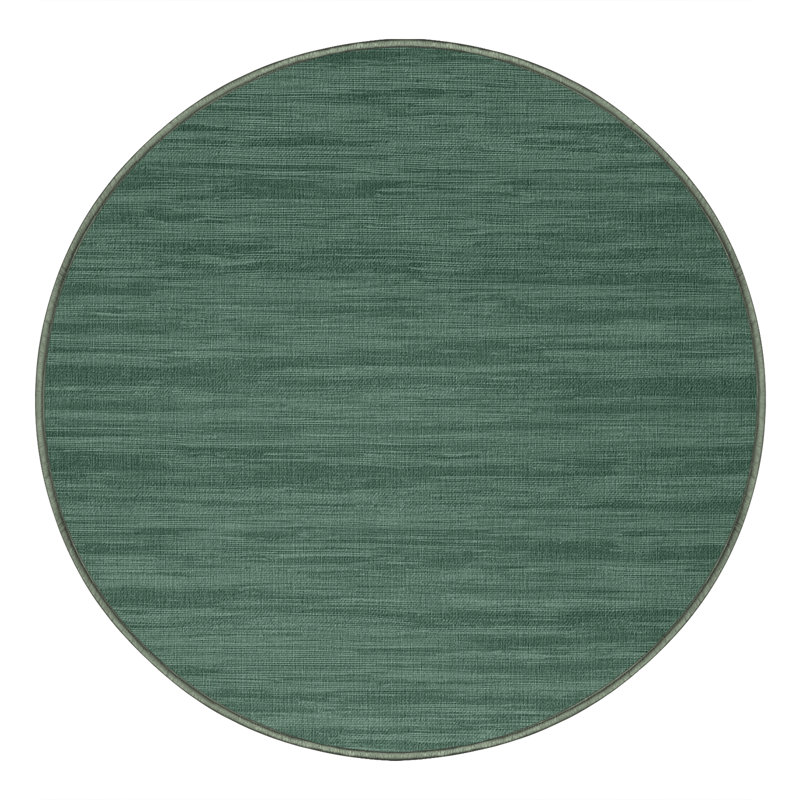 Tapis vert uni lavable à la machine, Rond 7 pi