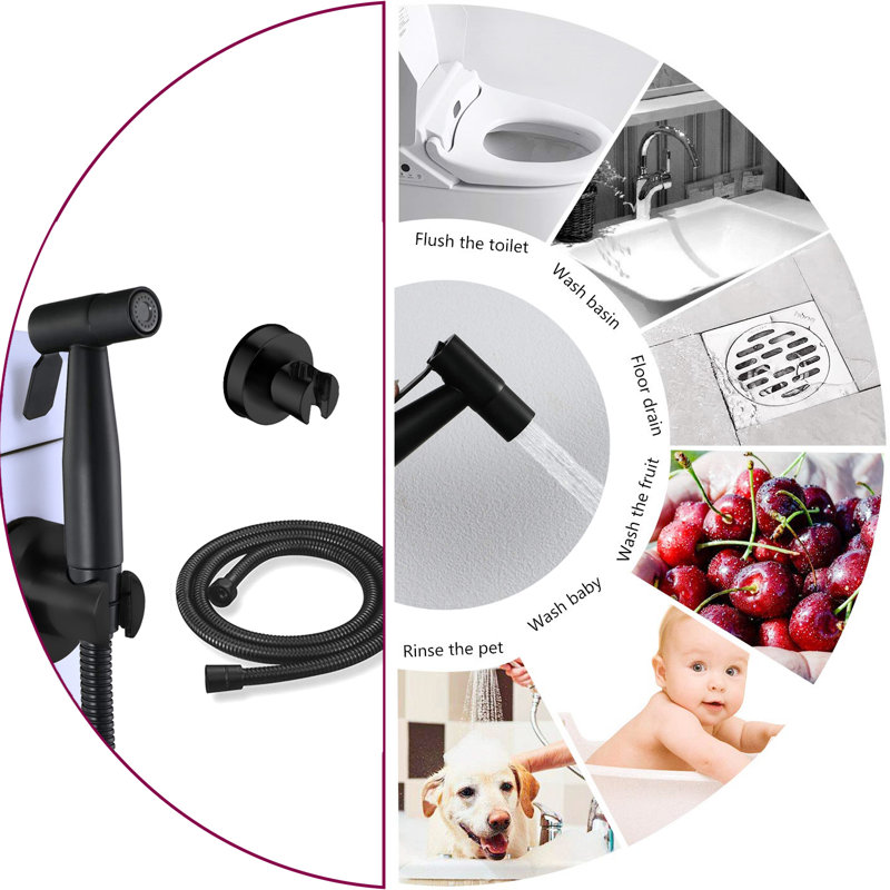 Siège de bidet allongé à la main, Noir mat