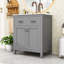 Meuble-lavabo de salle de bain avec lavabo, tablette et portes à fermeture douce-26296294