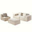 Canapé d'angle en velours côtelé jaune gingembre avec 3 coussins, montage facile, assise confortable comme un nuage, multifonctionnel et modulable, assemblage rapide, agencement spacieux.-1515400908