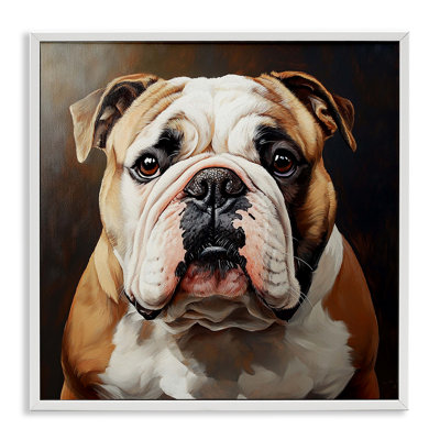 Stoic Bulldog Portrait Framed Giclee, design by Tom Crehan