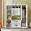 Armoire en bois manufacturé Saloma, blanc