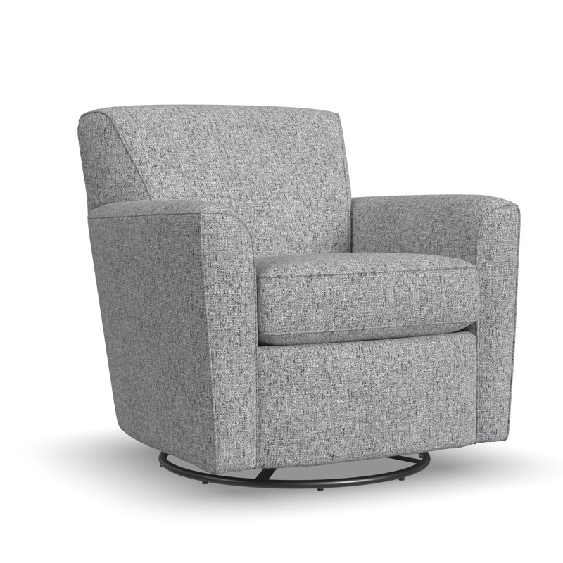 Monarch Upholstered Swivel Armchair, Grey Sustain® Tweed