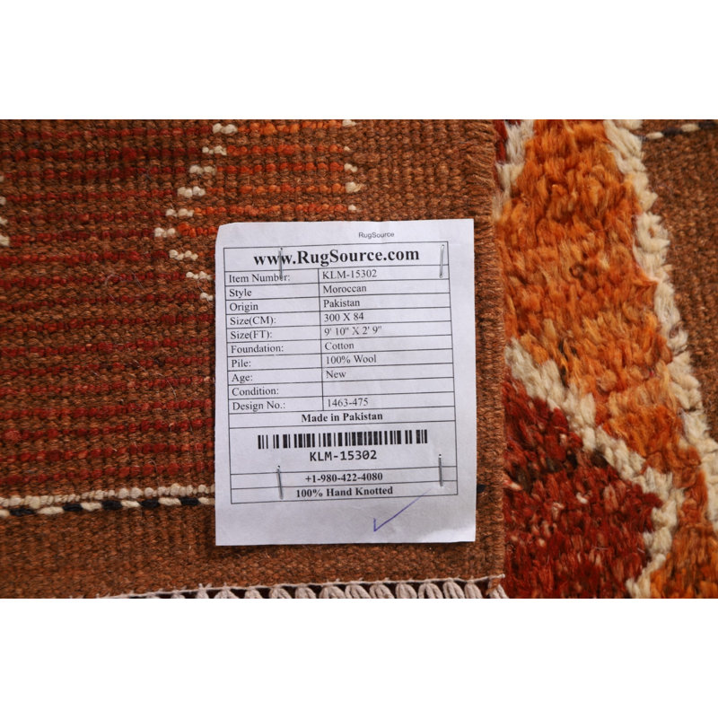 One-of-a-Kind 2'9" X 9'10" New Age Runner Wool Area Rug in
