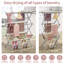 Séchoir à vêtements, séchoir à linge à 3 niveaux pour les vêtements, sécheuse à vêtements extensible en métal, support à serviettes pliable, séchoir à air, gris