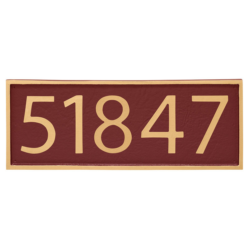 Rectangle Wall Plaque, Gold, Red, Yes
