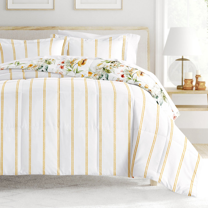 Black Twin Reversible Down Alternative Microfiber Bedspread Set