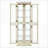 Cabinets Lighted Glass Curio with Antique White Wood Frame, Adjustable Shelves, Bulb Included | Shabby Chic | Living Room-561262237