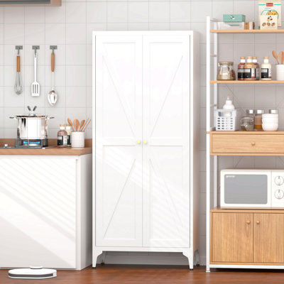 Armoire de rangement en métal avec 2 portes réglables pour garde-manger en métal