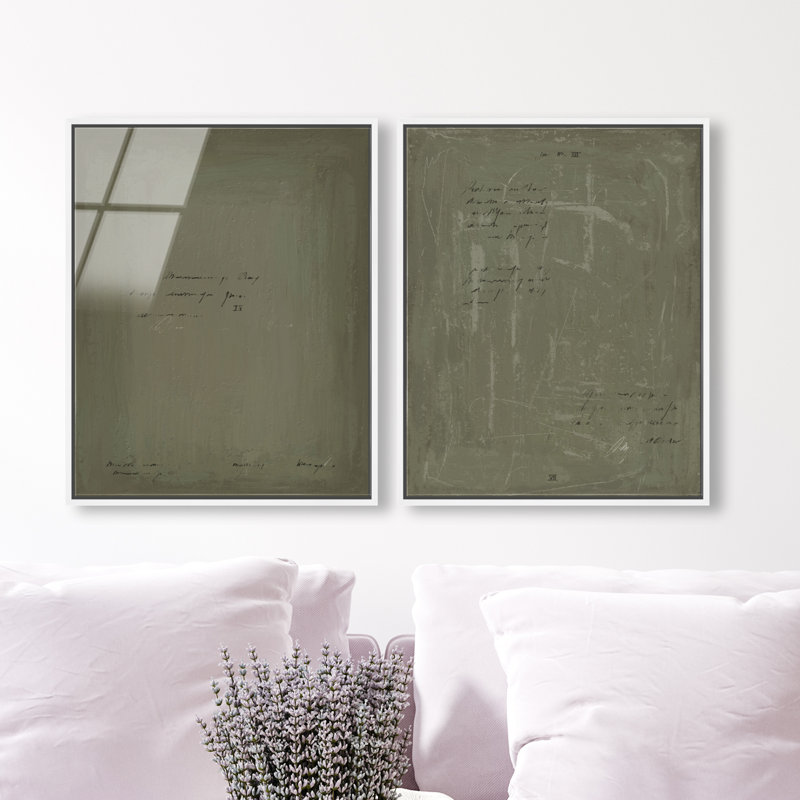 Olive Notes Set High-Gloss Frameless Acrylic Glass Wall Art Abstract Print by Oliver Gal, Ready to Hang, 16 x 20, 17"H x 21"W