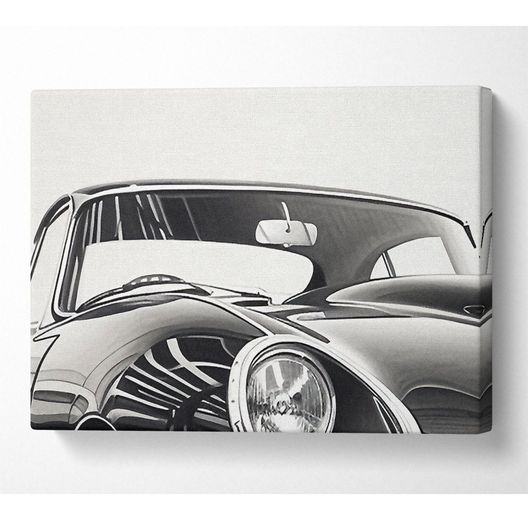 Jaguar E Type Skizze - Kunstdrucke auf Leinwand - Wrapped Canvas