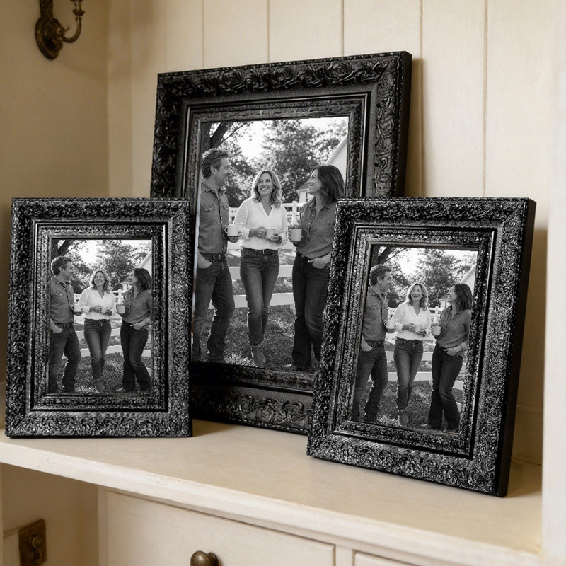 Cadre 5 pi x 7 po noir traditionnel 5 pièces pour cadeaux de Noël, Black, 1, 5" W x 7" H