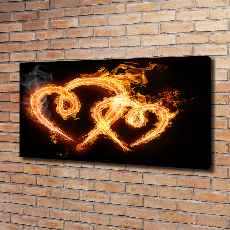 Fiery Hearts - Wrapped Canvas Print