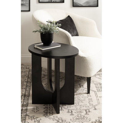 Table d'appoint ovale en bois