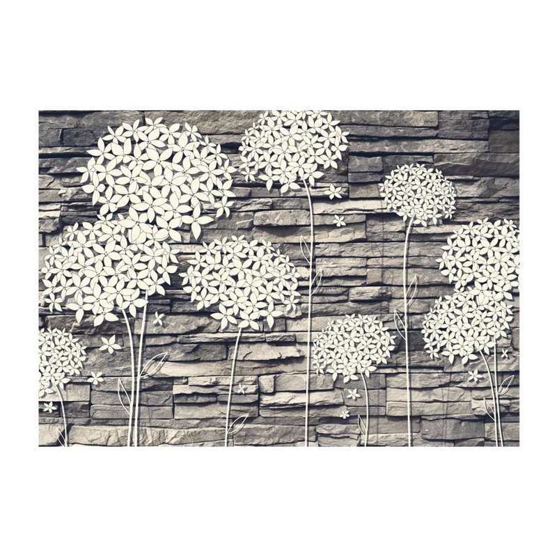 Stones Flowers Semi-Gloss Paste the Wall Mural, 350 cm x 245 cm