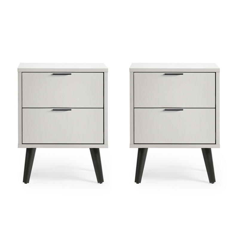 Elkville 45cm W Manufactured Wood Bedside Table, Grey