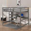 Lit mezzanine simple avec tablettes, bureau et tableau d'écriture-1913717713