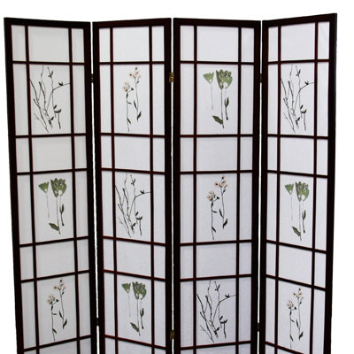 Paravent 4 pièces 70 po de hauteur, cerisier avec artisanat floral asiatique, cerisier, cloison 4, broderie traditionnelle asiatique