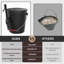 Seau en frêne Symple Stuff - Seau en métal de 4,75 gallons avec couvercle et pelle pour foyer ou cendres de foyer - Outils pour foyer résistant à la chaleur