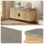 Banc de rangement pour chaussures avec portes coulissantes cannelées lisses, armoire de rangement de chaussures dissimulée à 2 niveaux