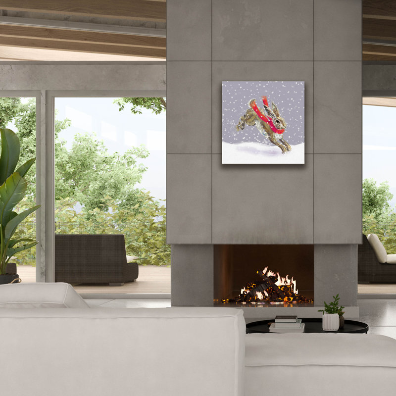  «Hare In The Snow» par Elle Media Group, art mural sur toile, 26 po x 26 po, H 26 po x l 26 po
