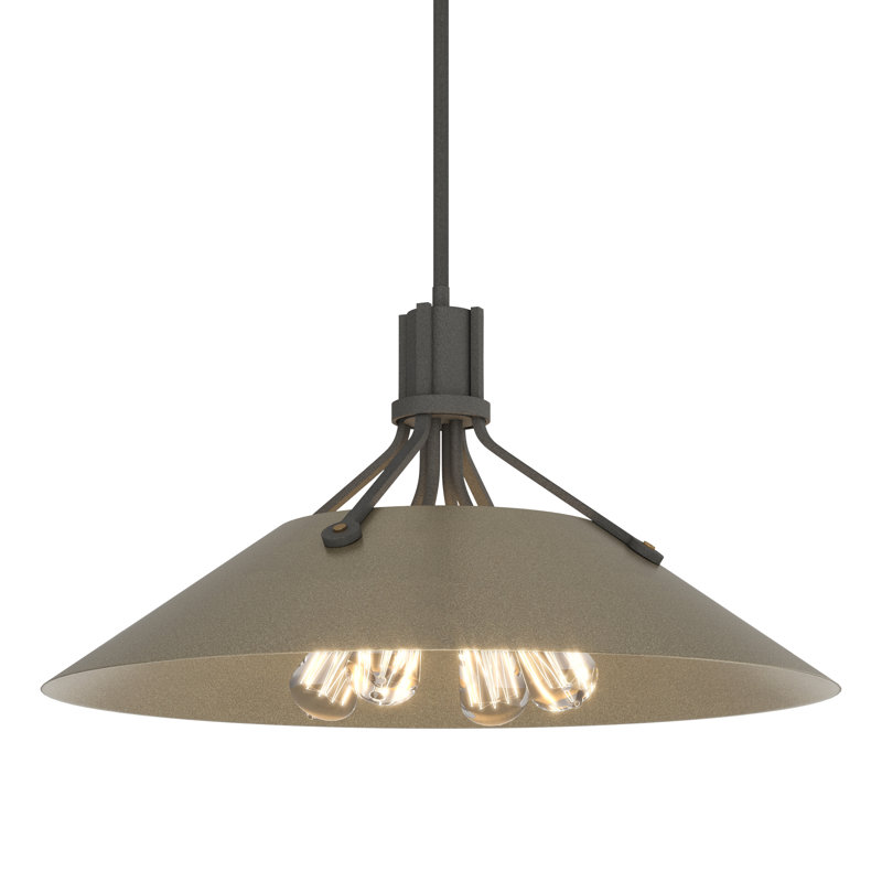 Henry 4 - Light Single Cone Pendant, Natural Iron, Soft Gold