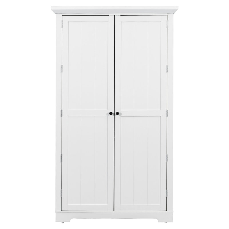 Shaker Style Kitchen Pantry with Drawers, White