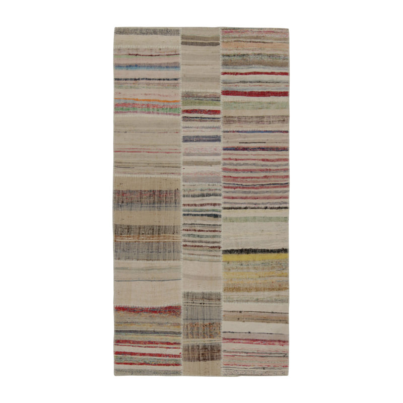 One-of-a-Kind Rectangle 9’ X 12’ Hand Knotted Area Rug, Rectangle 3'11" x 11'