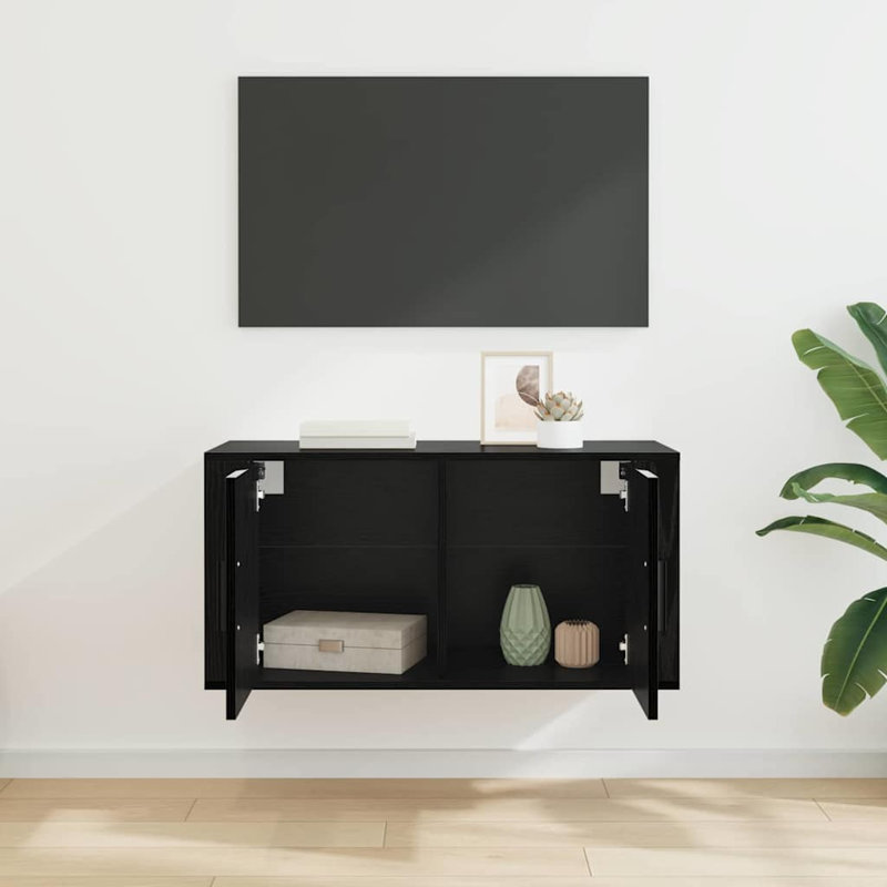 Unfinished TV Stand, 40cm H x 80cm L x 34.5cm W, Black Oak