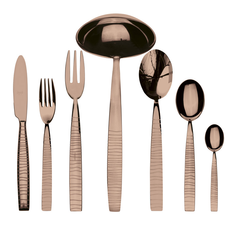 Tigre 51 - Piece Stainless Steel Flatware Set - Service for 12, Bronze
