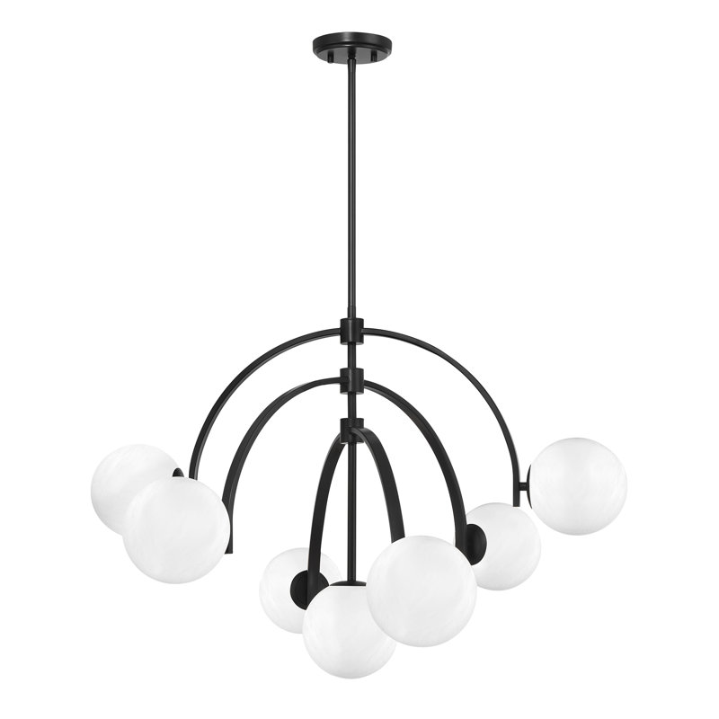 Marias 7-Light Chandelier in Black, Black