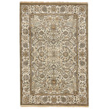 Hand Knotted Wool Area Rug in Light Blue And Ivory