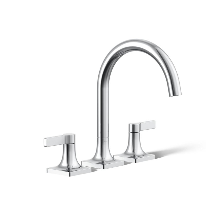 Deck Mounted Bath Faucet, Polished Chrome
