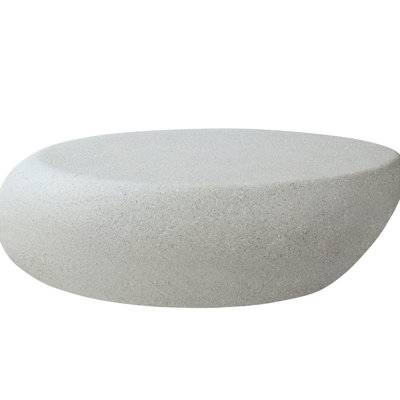 44.37'' Elliptical Fiberglass Table, Matte Rocks, No Assembly For Home Decoration Use Rocks Coffee Living Room, Needed