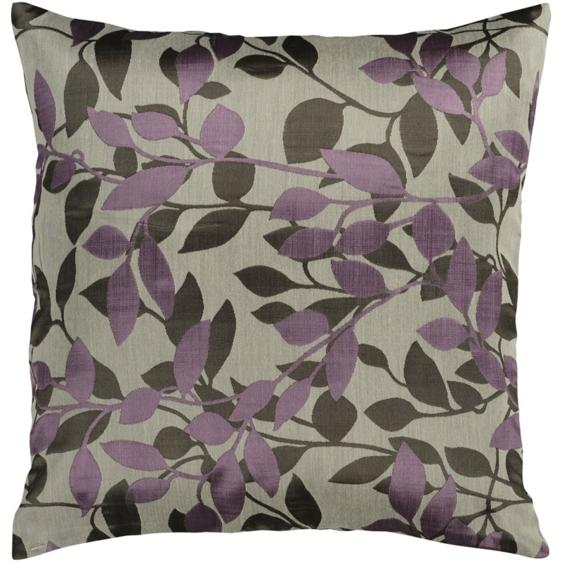 Embroidered Pillow Cover, 18" x 18", Brown/Green
