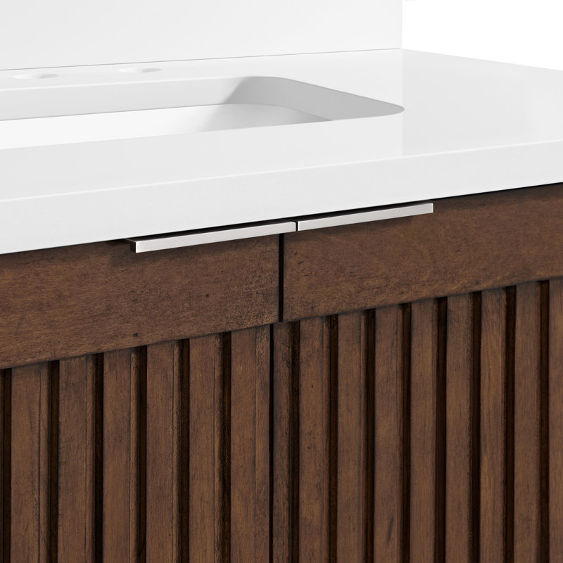 Through Lines 60" Double Bathroom Vanity, Brown