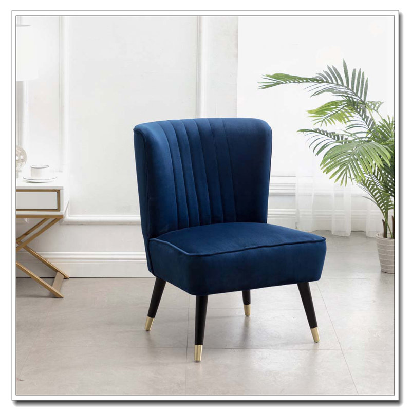 Fauteuil d'appoint en velours, Bleu