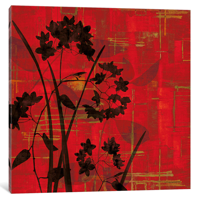 « silhouette on red », impression sur toile, H 37 po x l 37 po x P 1,5 po
