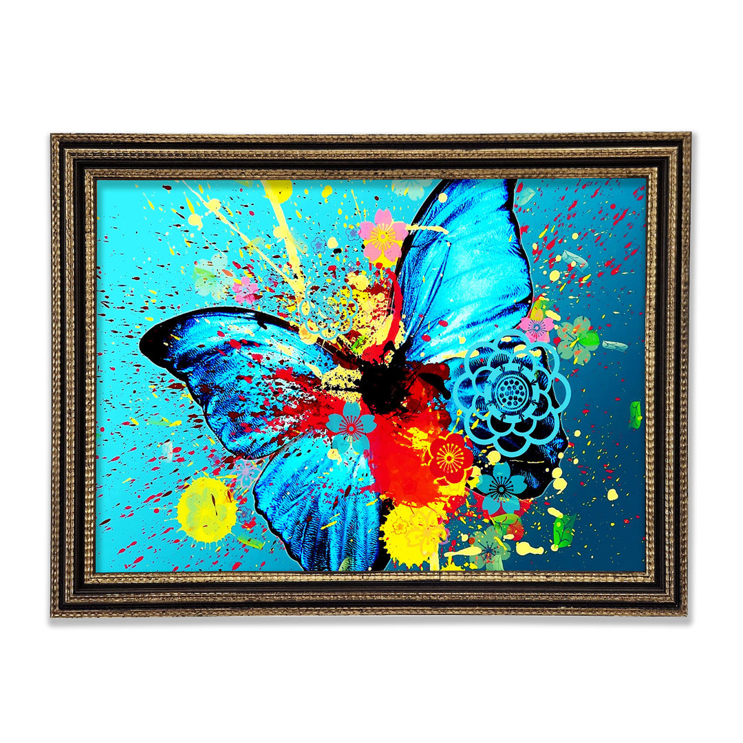 Schmetterling Splash Gerahmter Druck Wandkunst