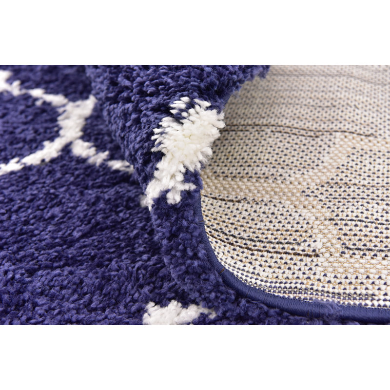 Tapis bleu marine / ivoire Scottsville, Rectangle 5 pi 1 po x 8 pi