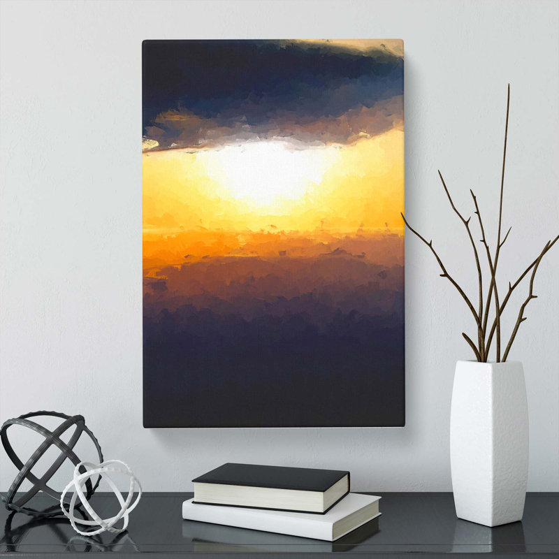 Sunset Through The Clouds In Abstract - Wrapped Canvas, 91cm H x 60cm W x 3cm D