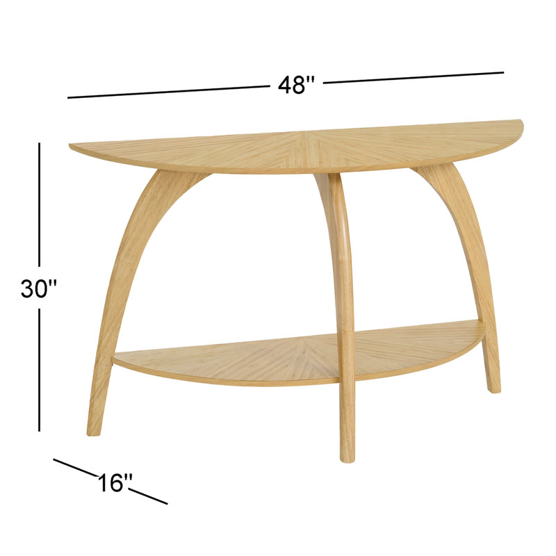 Atreu 48'' Half Moon Sofa Console Table, Bamboo