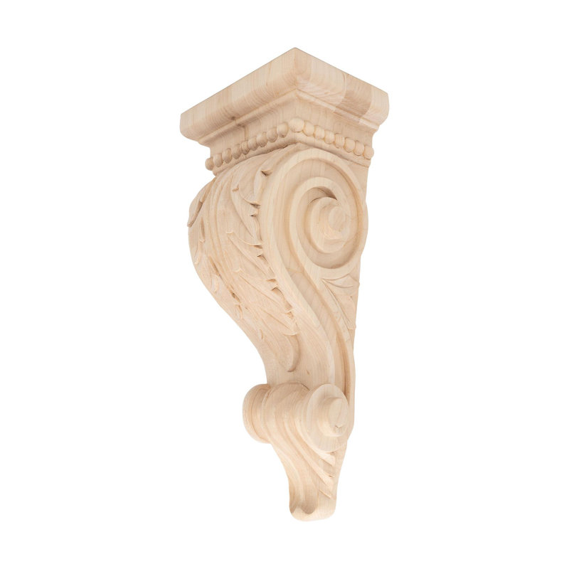 Corbeau en bois d'acanthe massif sculpté à la main sans finition 14-5 / 8 po x 6-3 / 8 po x 4-5 / 8 po, Érable dur
