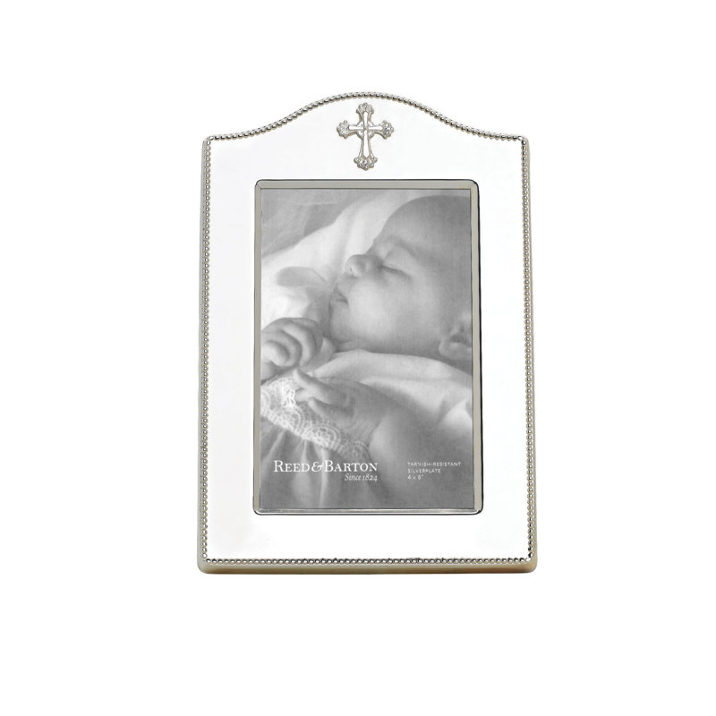 Silver Plated 4" x 6" Picture Frame with Cross