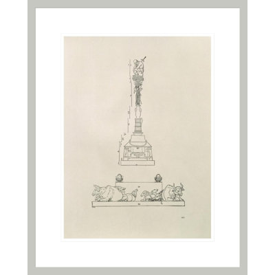 Monument commémorant la «Victoire sur les paysans» d'après le «Manuel de mesure» par Albrecht Dürer, impression giclée sur cadre