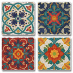 Stoneware Square 4 Piece Coaster Set