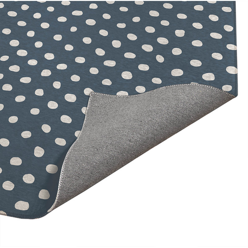 Dot Lyfe Charcoal Indoor Doormat, Blue, 24" W x 36" L