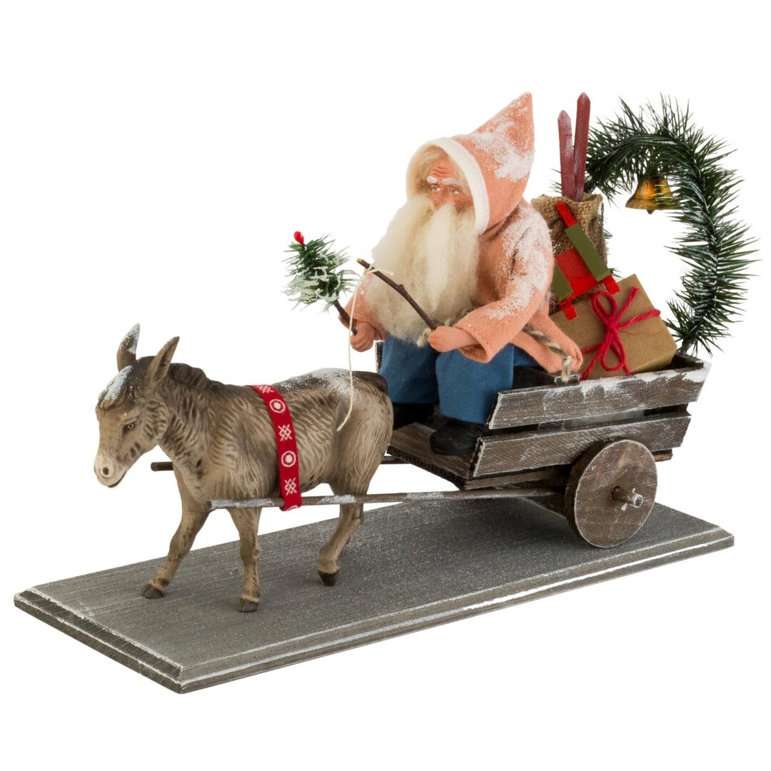 Figur Weihnachtsmann mit Esel