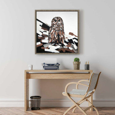 Toile rustique chambre à coucher Tawny Owl Bird | Art encadré Home Decor
